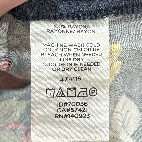 Loft Plus Gray Multicolored Floral Print High Waisted Pull-on Pant Women Size 26 - Picture 8 of 8